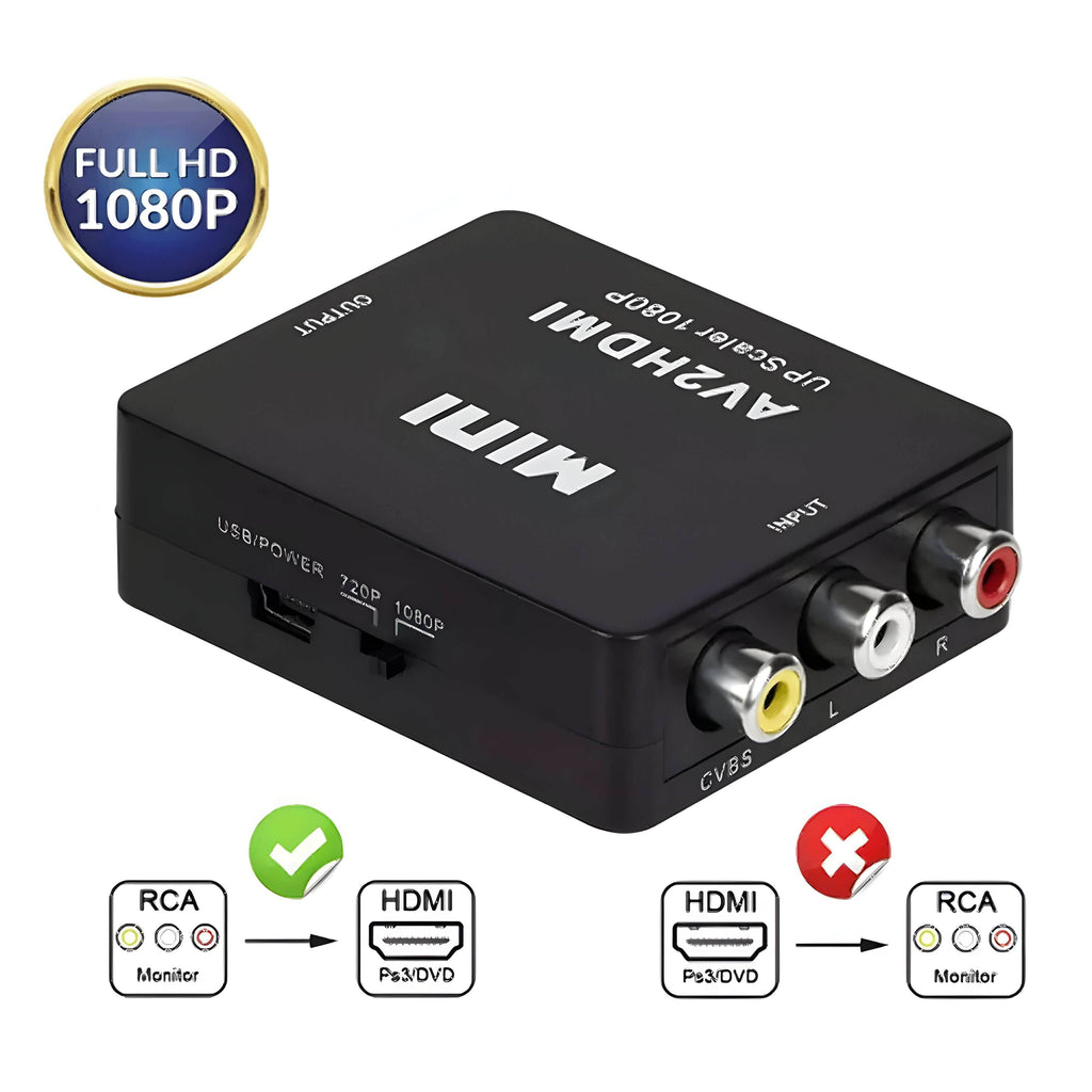RCA AV to HDMI Converter Composite CVBS Video Adapter - 