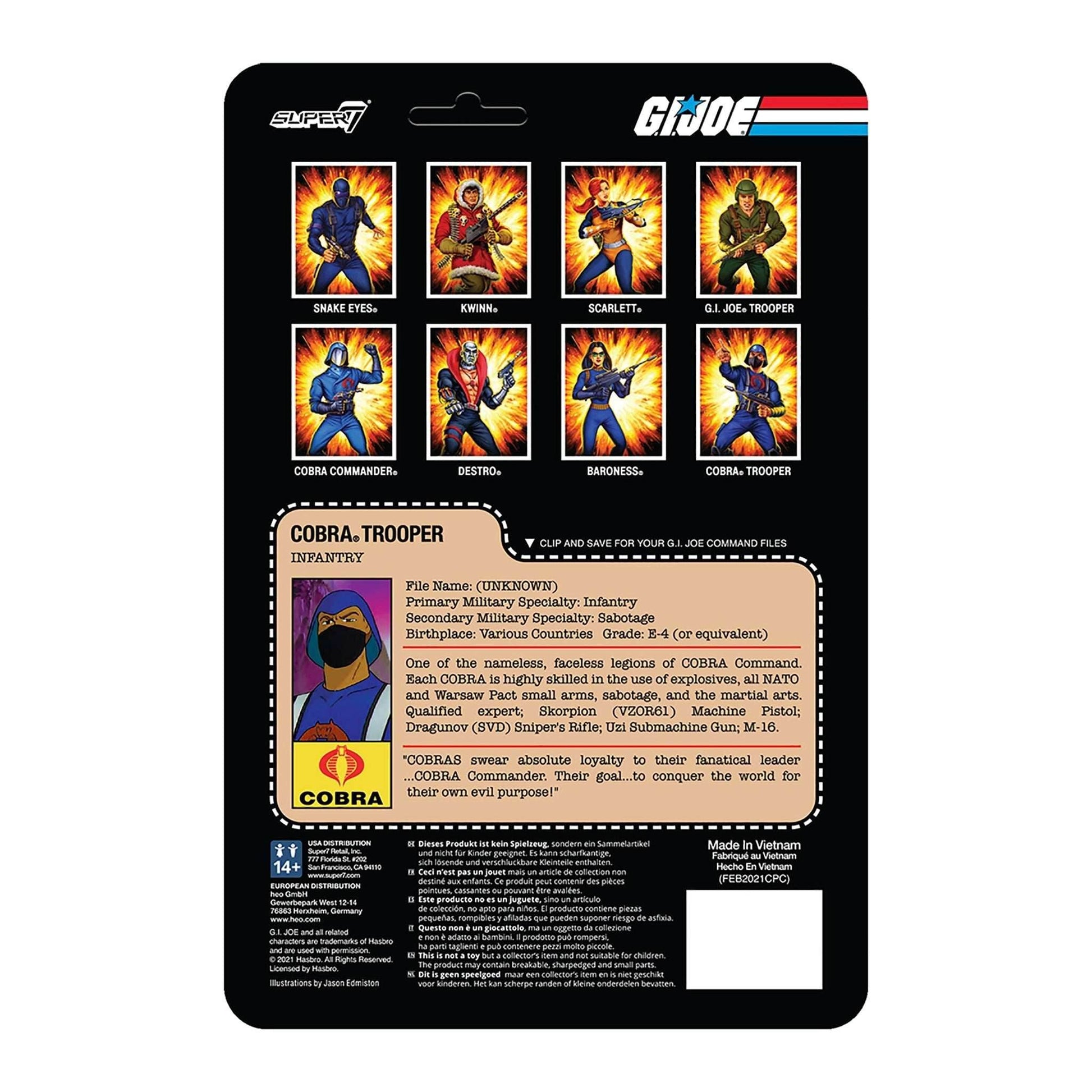 Super7 x G.I. Joe Cobra Trooper Brown Wave 1 ReAction Figure - 