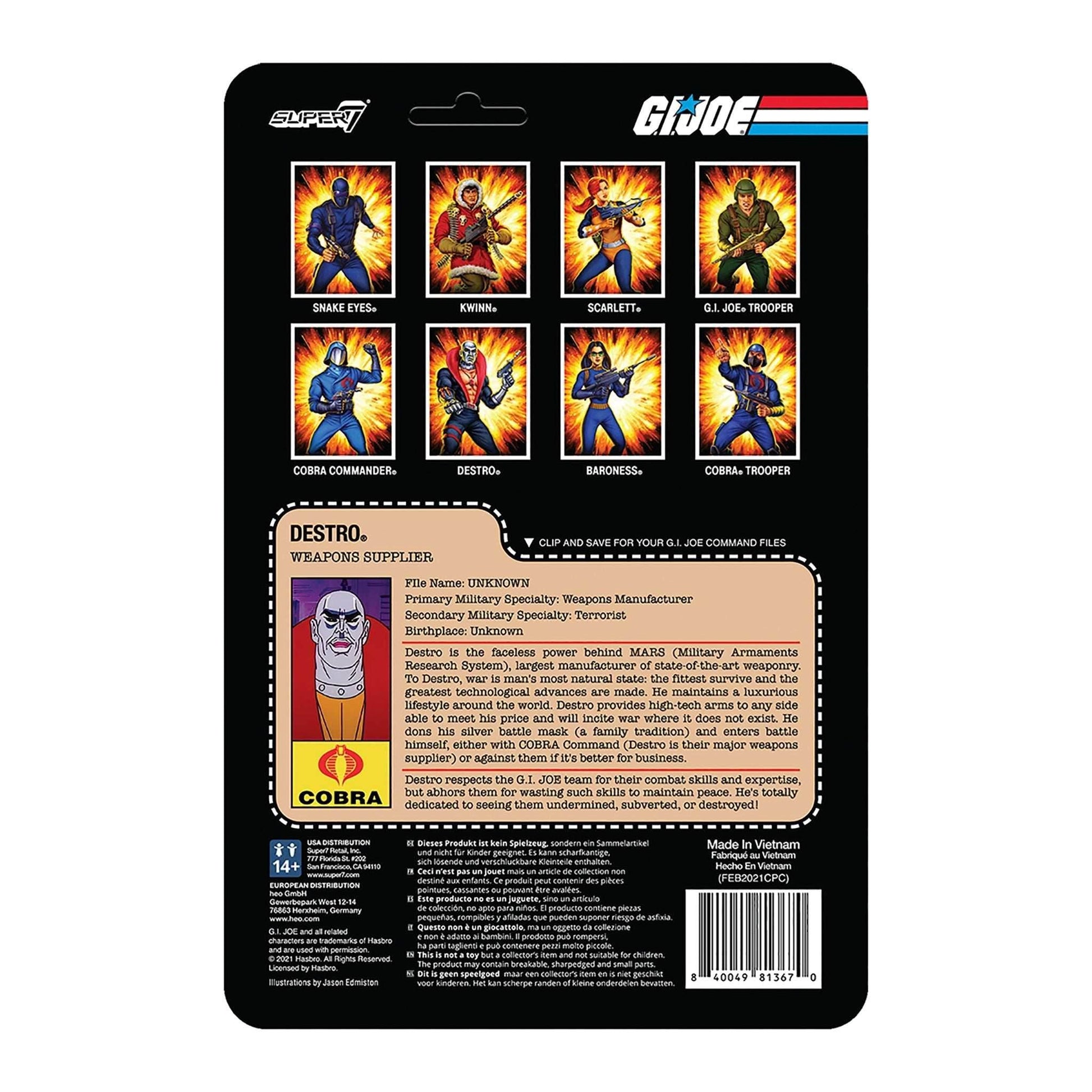 Super7 x G.I. Joe Destro Wave 1 ReAction Figure - 