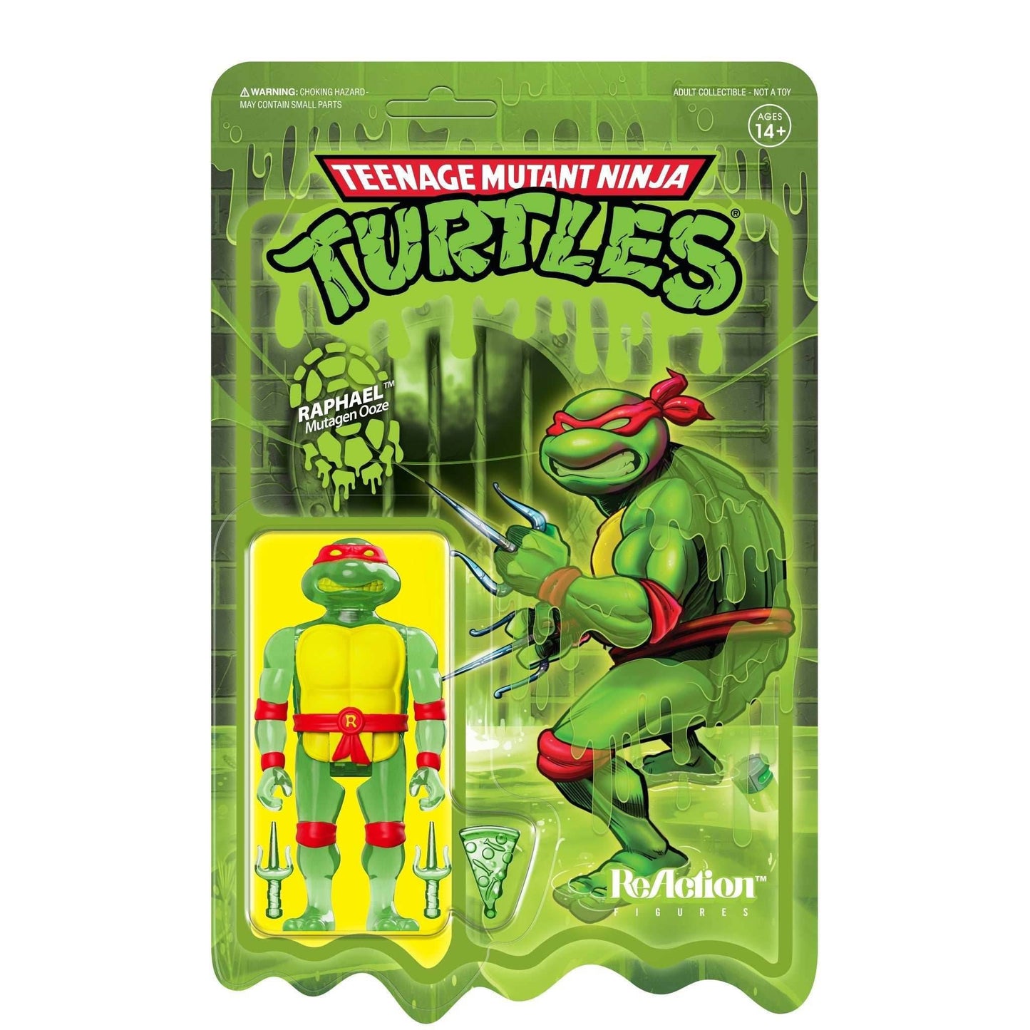 Super7 x Teenage Mutant Ninja Turtles - Raphael (Mutagen Ooze) ReAction Figure TMNT - 