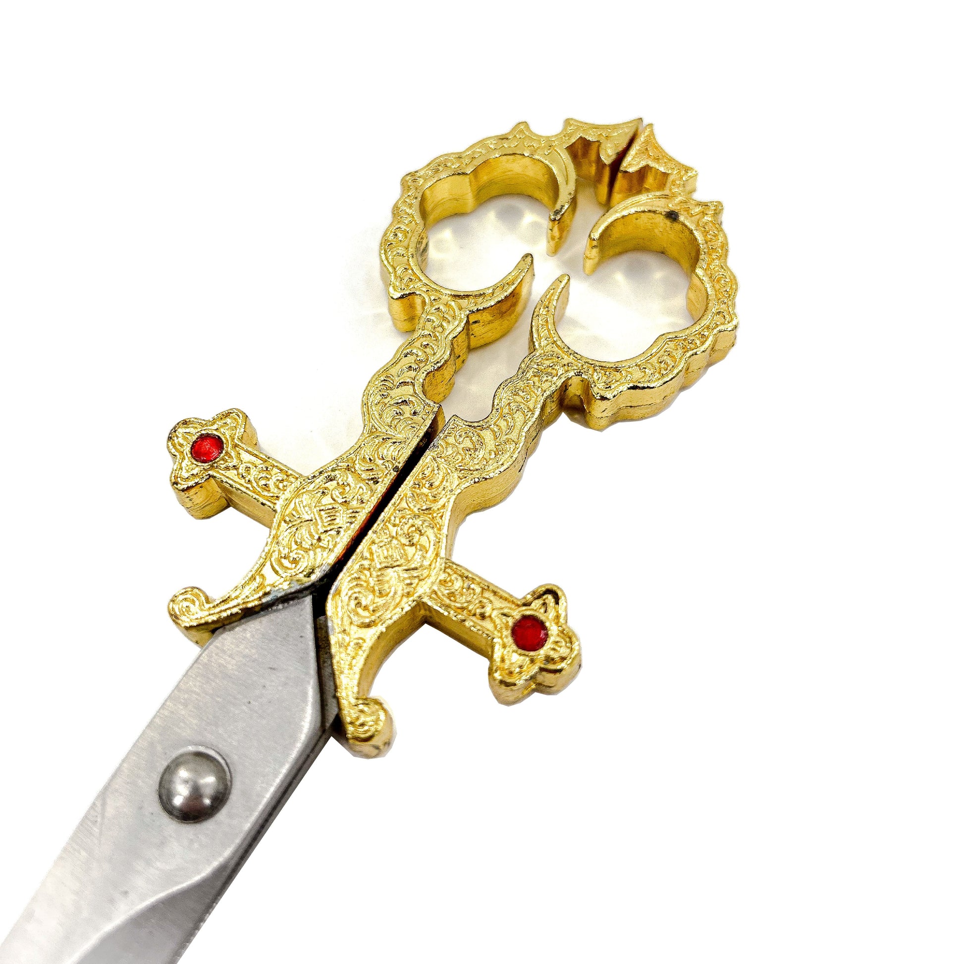 Renaissance Medieval Scissors Gold Dagger-3