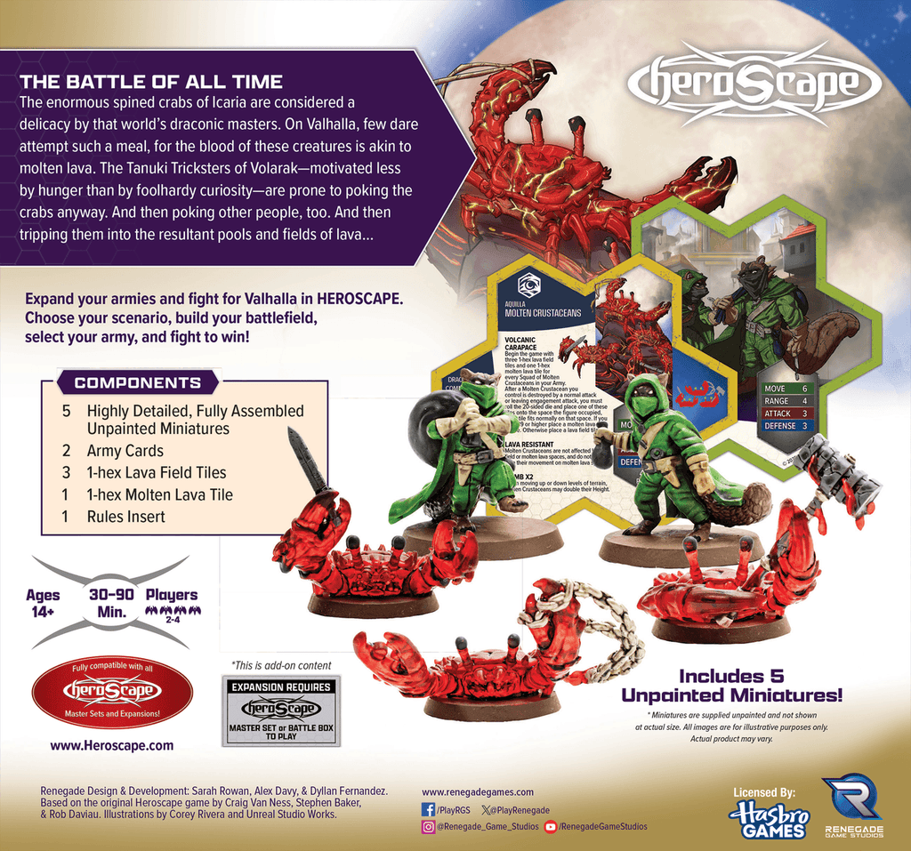 Heroscape: Molten Crustaceans & Tanuki Tricksters Common Army Expansion - 