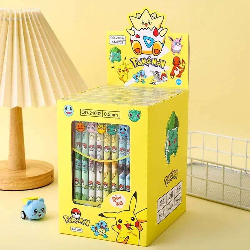 Radom 1 PCS, 6 PCS, or 12 PCS Pokemon Gel Pen Set, Anime Pikachu Erasable Writing Signature Pen, School Student Learning Supplies Stationery for Children