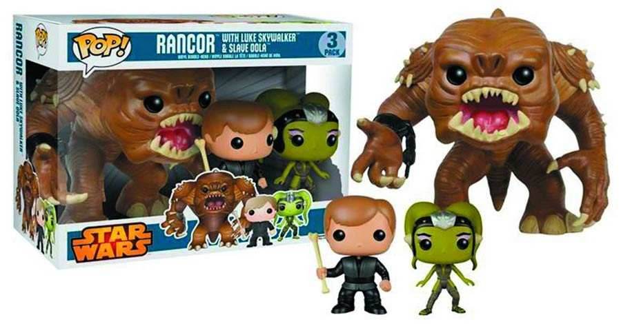 Pop! Vinyl: Star Wars - Rancor with Luke Skywalker & Slave Oola 3-Pack (2016 Release) - 
