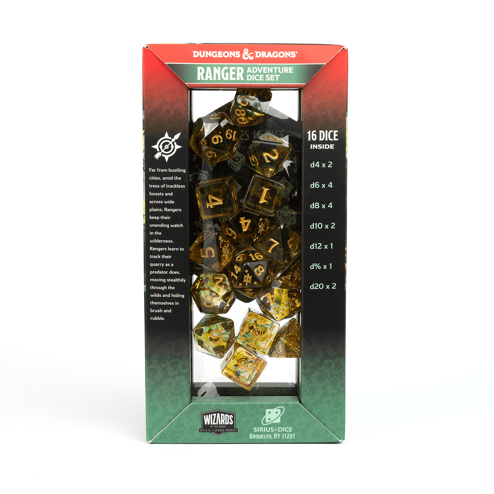 D&D Adventure Dice Set - Ranger Edition | Multi-Color 16pc Collection - 