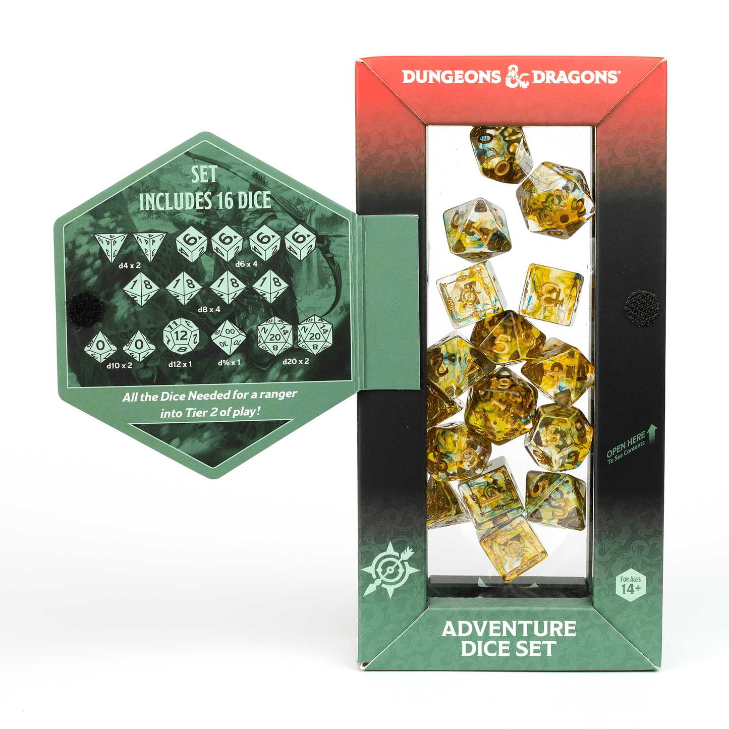 D&D Adventure Dice Set - Ranger Edition | Multi-Color 16pc Collection - 