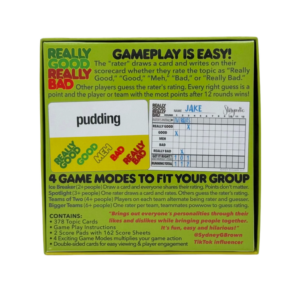 Really Good Really Bad: The Get to Know You Guess & Rate Game