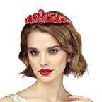 Crystal Glass Teardrop Cluster Princess Tiara