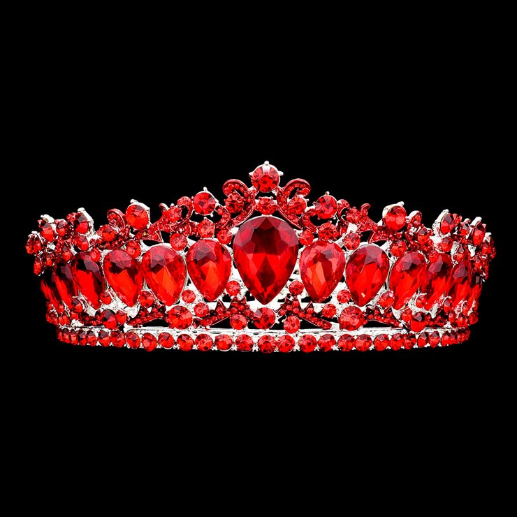 Teardrop Stone Accented Crown Tiara