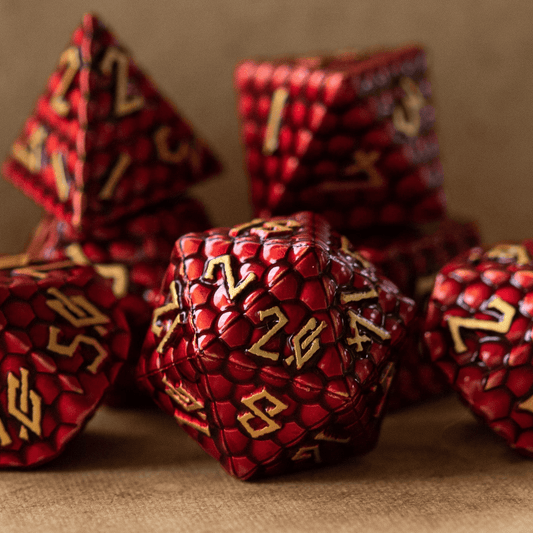 Red Dragon's Egg Metal Dice Set - 