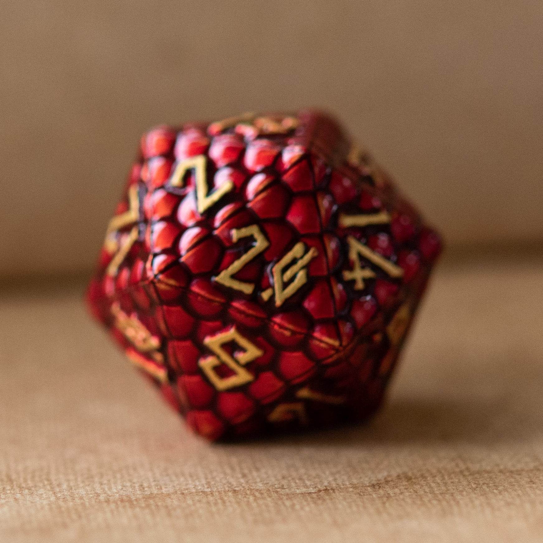 Red Dragon's Egg Metal Dice Set - 
