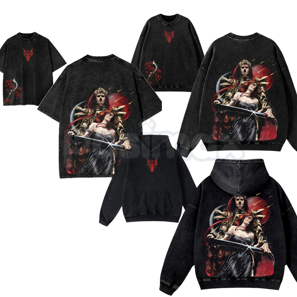 Red Rising The Reaper of Mars T-Shirt – Darrow O'Lykos Oversized Graphic Tee, Lightweight Washed Cotton Sci-Fi Streetwear