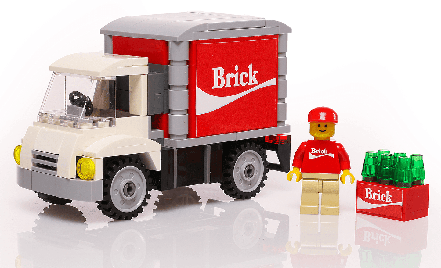 Custom Brick Soda Delivery Truck with Minifigure made using LEGO parts - 