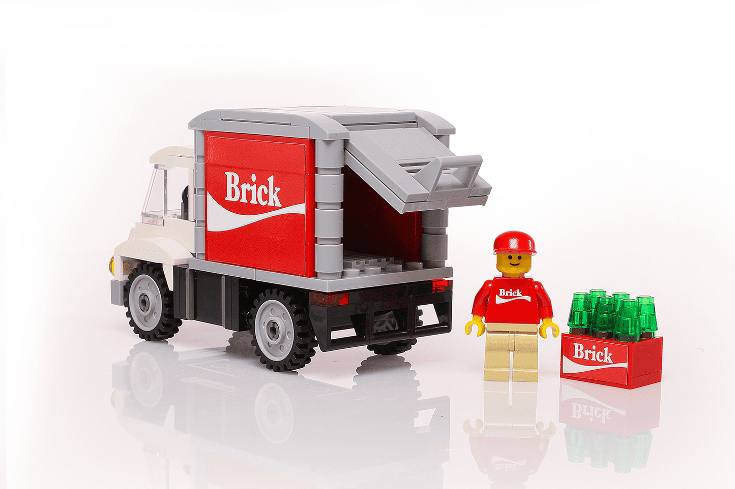Custom Brick Soda Delivery Truck with Minifigure made using LEGO parts - 