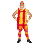Red and Yellow Tie-Dye Wrestling Legging Tights Pants
