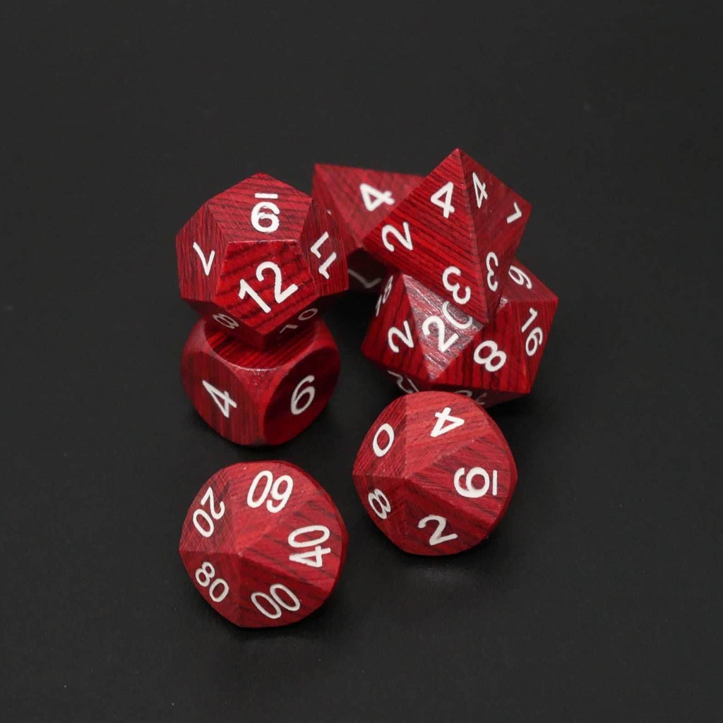 Redwood Forest - 7 Piece DnD Dice Set | Wood RPG Gaming Dice - 