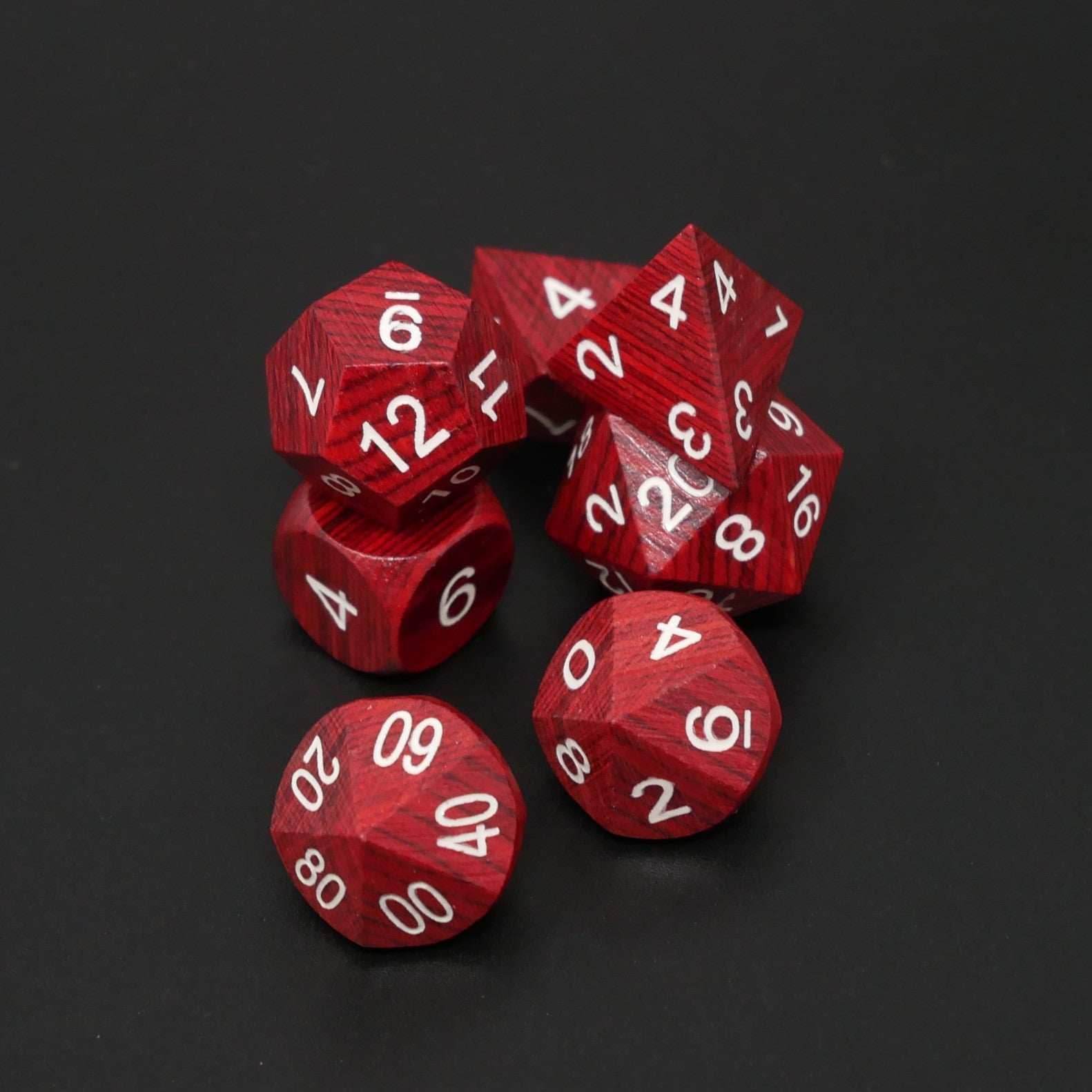 Redwood Forest - 7 Piece DnD Dice Set | Wood RPG Gaming Dice - 