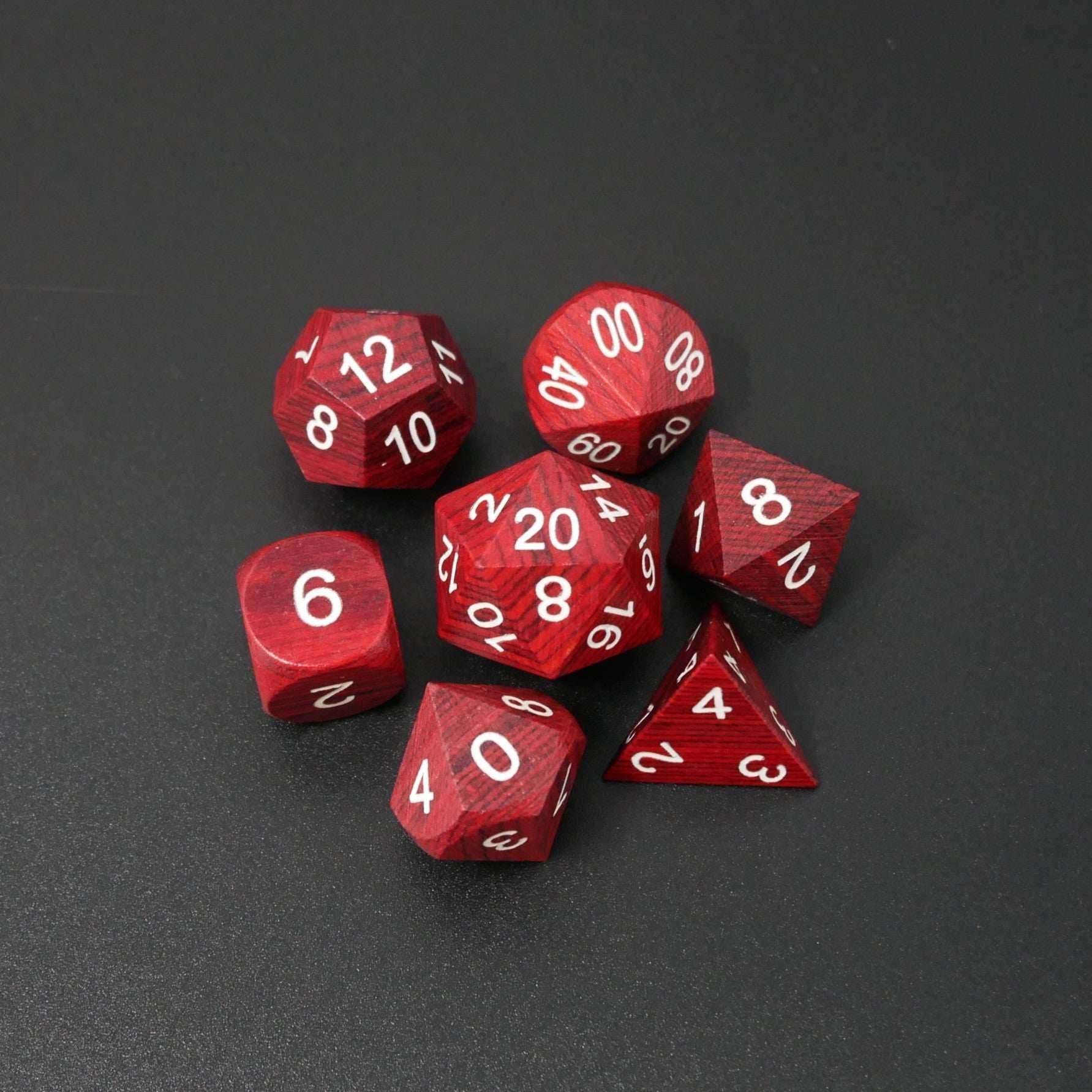 Redwood Forest - 7 Piece DnD Dice Set | Wood RPG Gaming Dice - 