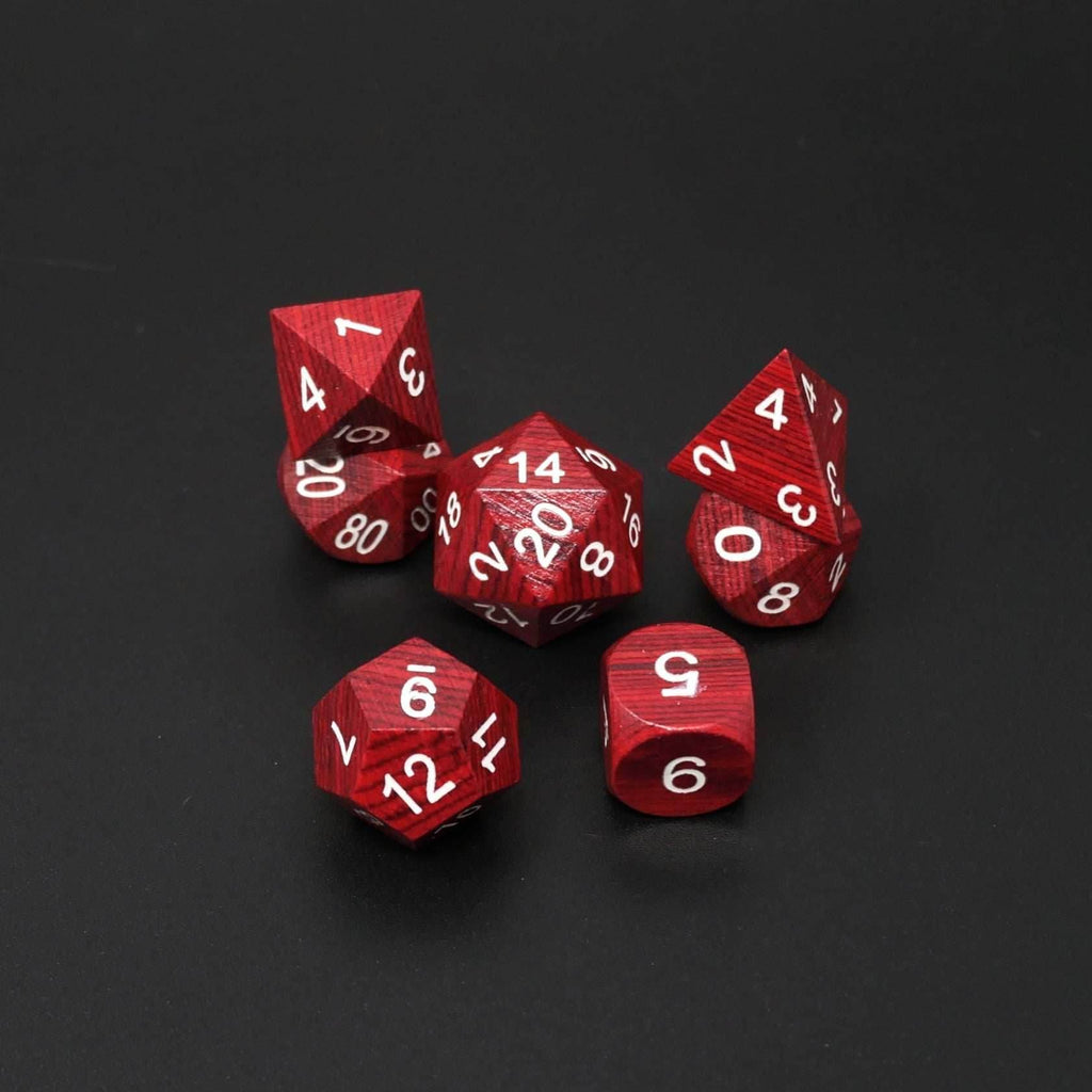 Redwood Forest - 7 Piece DnD Dice Set | Wood RPG Gaming Dice - 