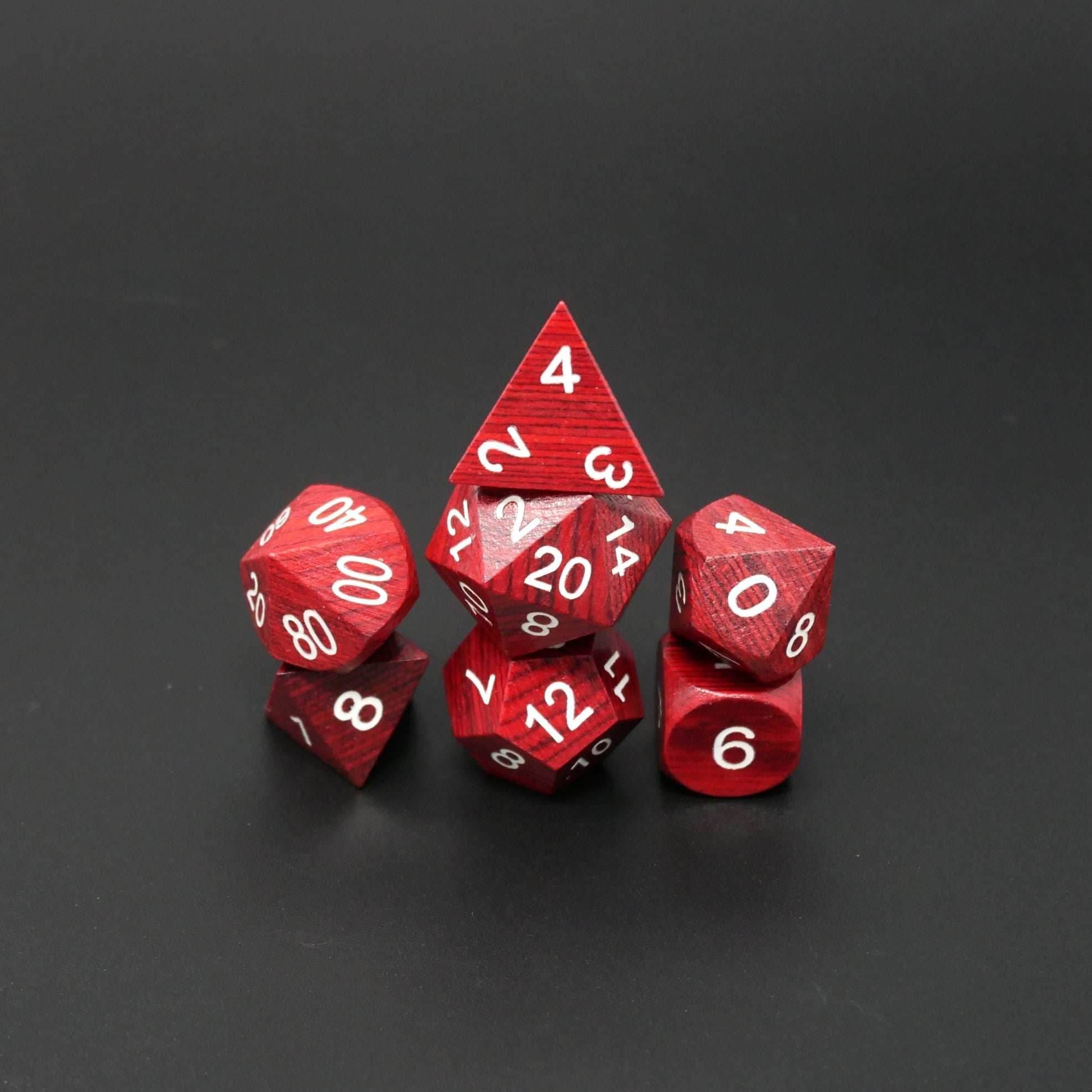 Redwood Forest - 7 Piece DnD Dice Set | Wood RPG Gaming Dice - 