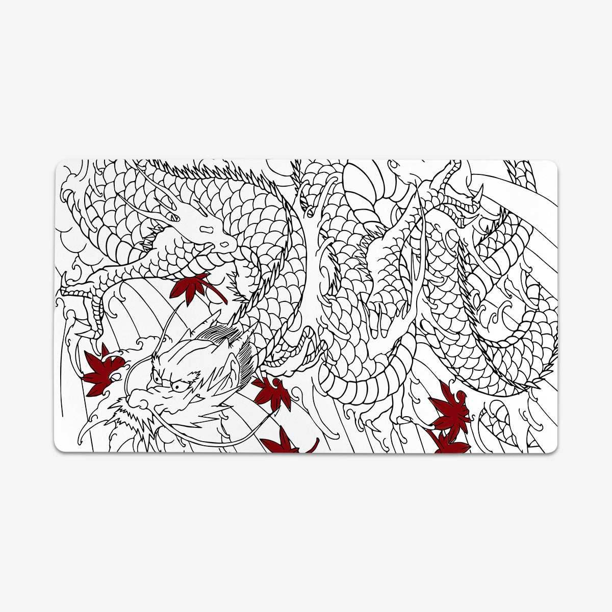 Black and White Dragon Playmat - Standard Playmat / Plain