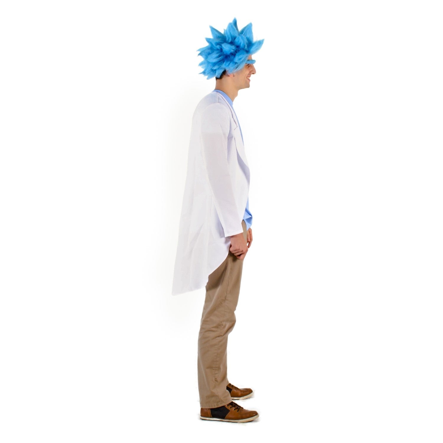 Adult Deluxe Ricky Sanchez Blue Wig and Eyebrow Halloween Costume Cosplay Accessory