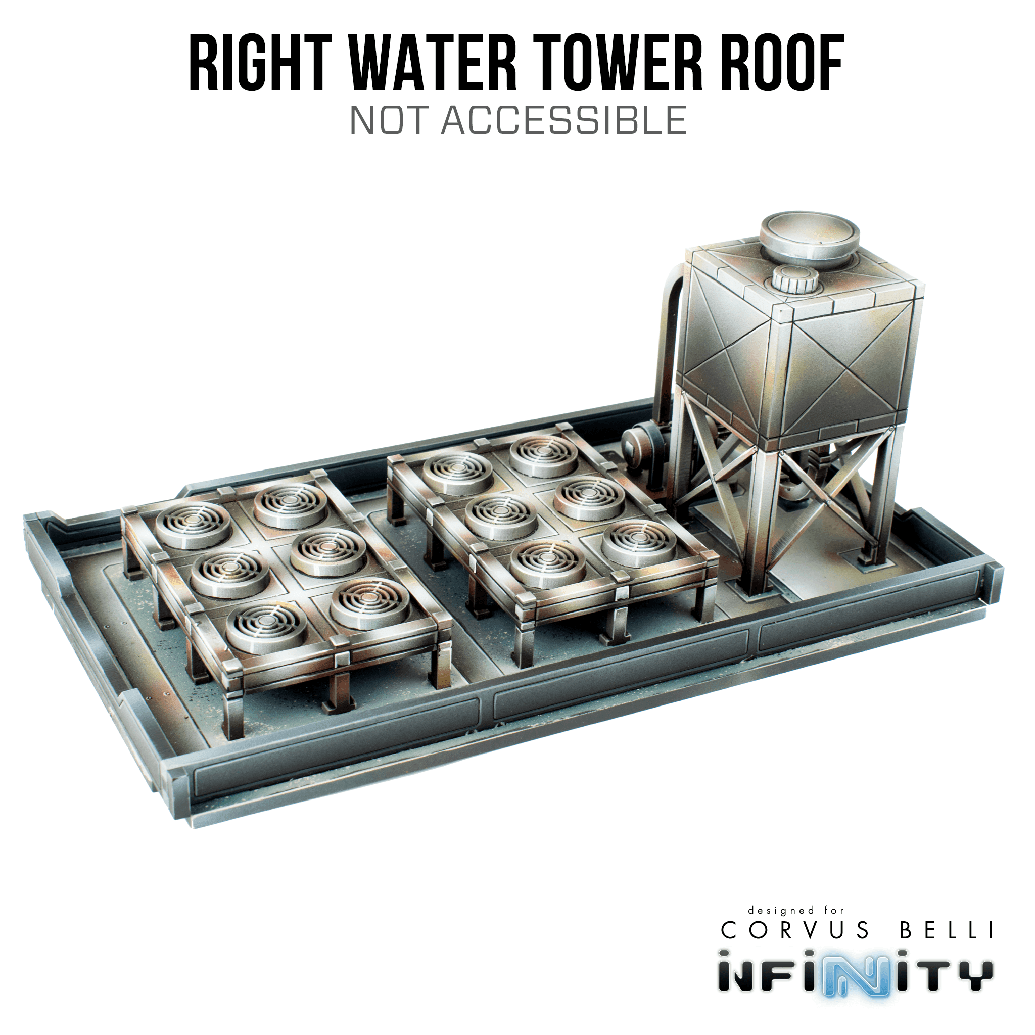 Xiguan Components - Roofs - Right Water Tower / Bare MDF