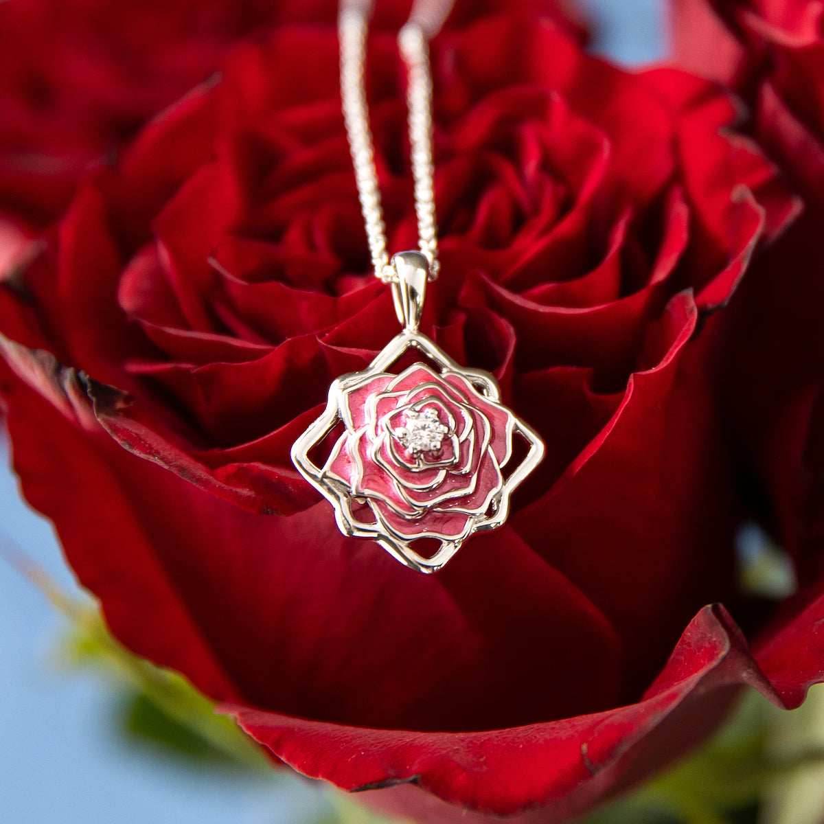 Disney X RockLove BEAUTY AND BEAST Belle Keepsake Necklace - Sterling Silver