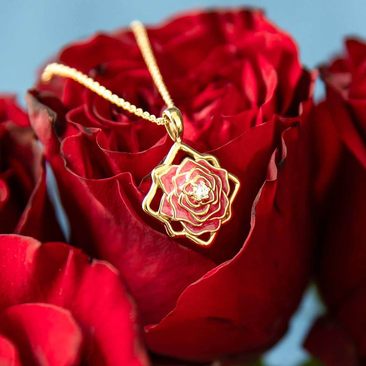 Disney X RockLove BEAUTY AND BEAST Belle Keepsake Necklace - Sterling Silver