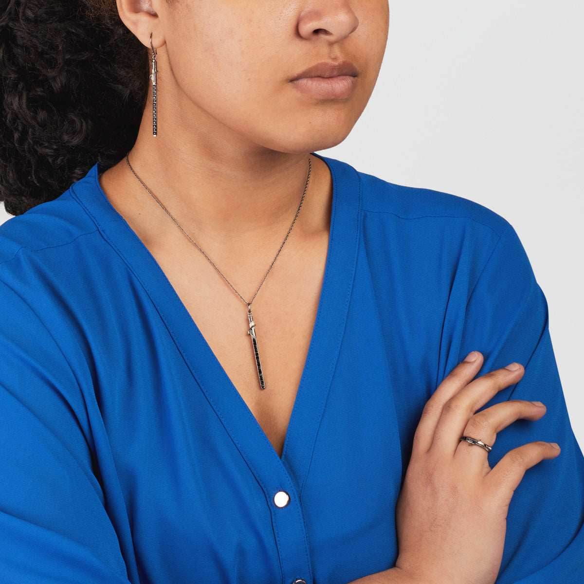 Star Wars X RockLove Darksaber Crystal Lightsaber Earrings - 