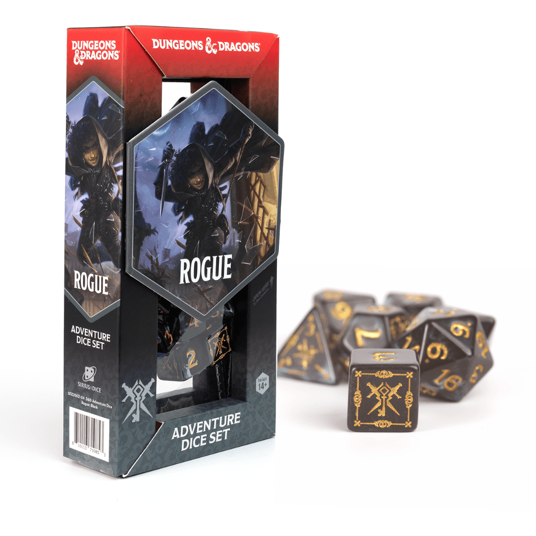 D&D Adventure Dice Set - Rogue Edition | Black 15pc Collection - 