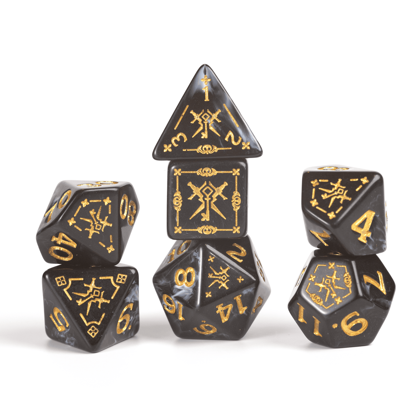 D&D Adventure Dice Set - Rogue Edition | Black 15pc Collection - 