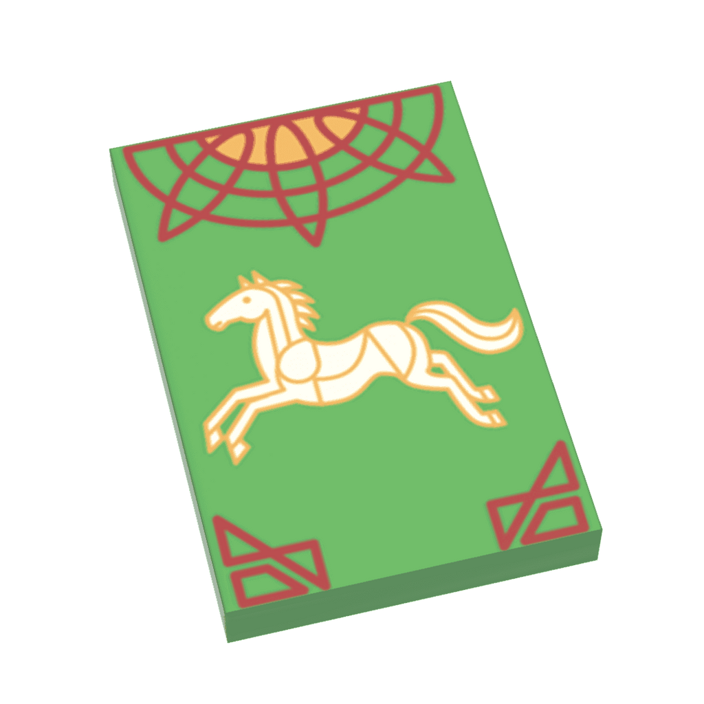 Rohan Banner (LOTR) - B3 Customs Printed 2x3 Tile - 