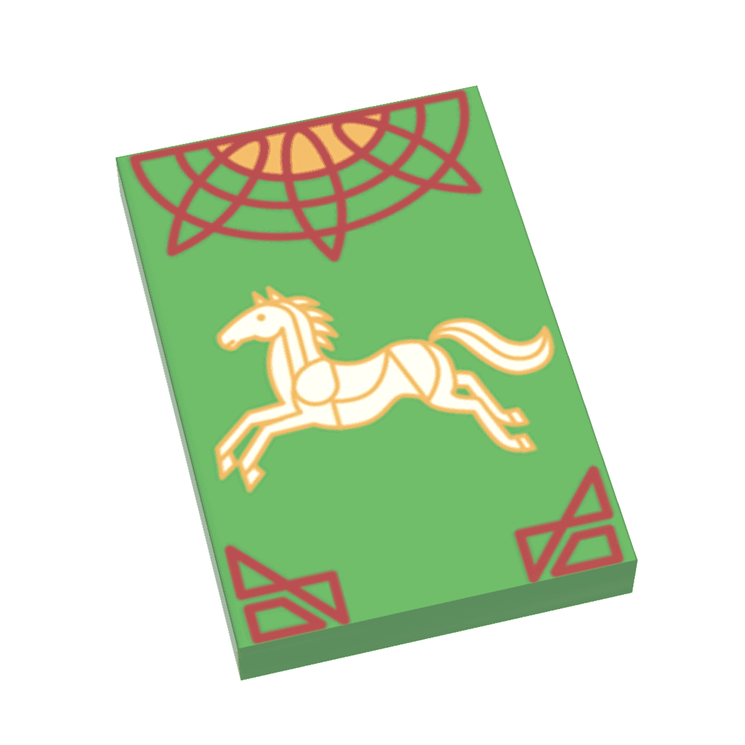 Rohan Banner (LOTR) - B3 Customs Printed 2x3 Tile - 