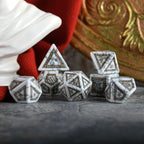 Roman White Howlite Stone Dice Set