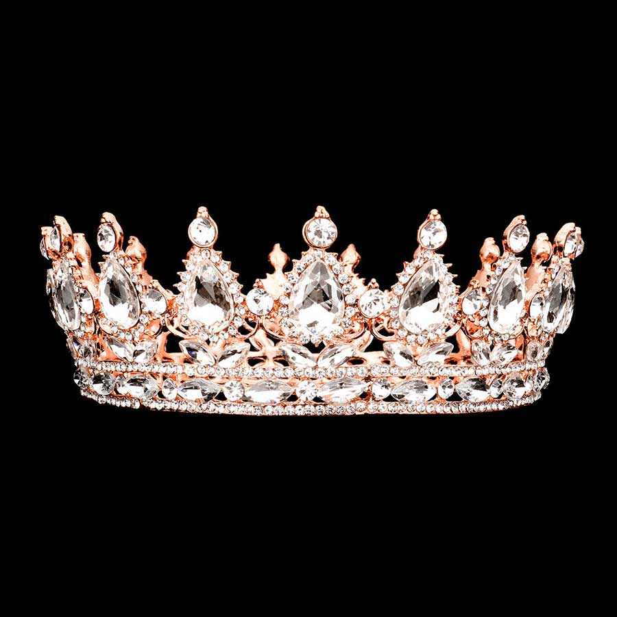 Teardrop Stone Accented Crown Tiara