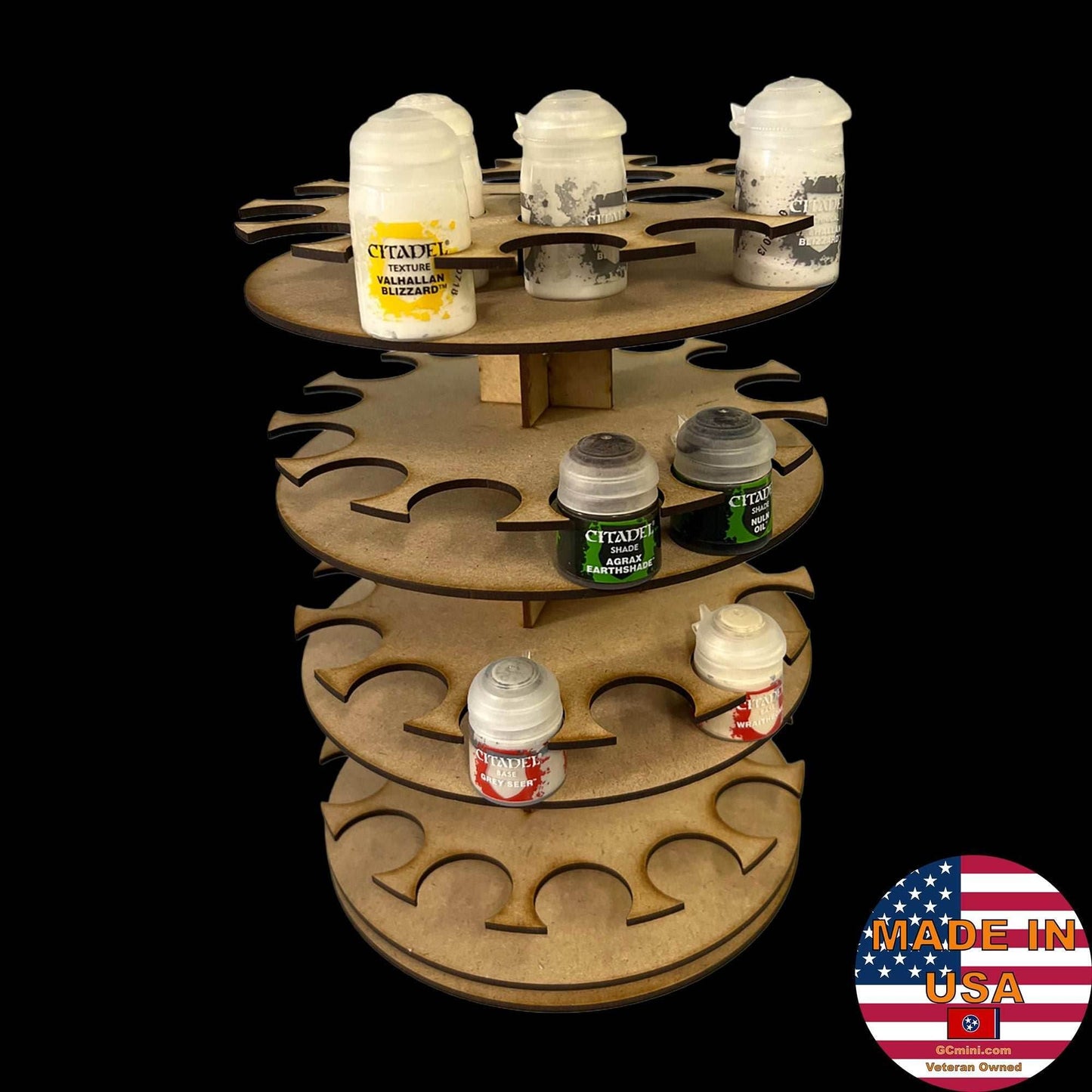 Rotating Paint Rack - For 34mm Paint Pots (GW, Citadel) - 