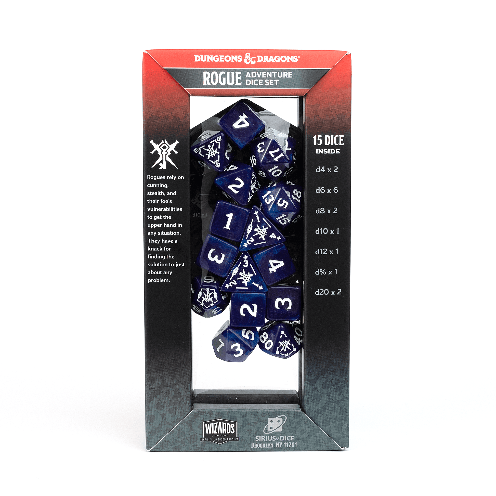 D&D Adventure Dice Set - Rogue Edition | Purple 15pc Collection - 