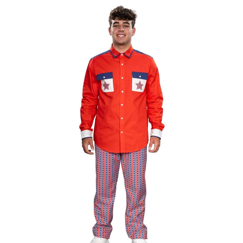 Roy Munson Character Bowling Movie Halloween Cosplay Shirt and Pants Costume Set - S