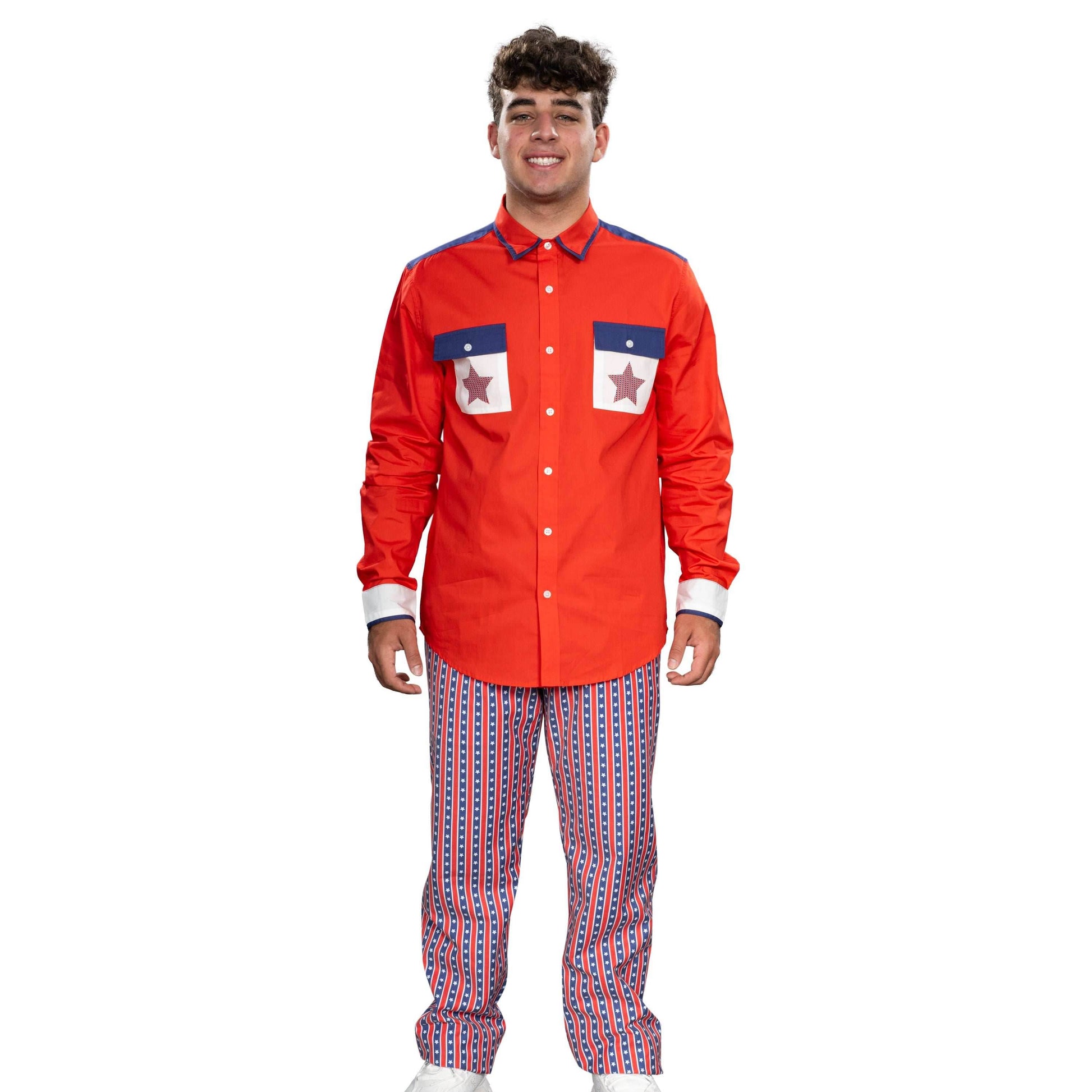 Roy Munson Character Bowling Movie Halloween Cosplay Shirt and Pants Costume Set - S