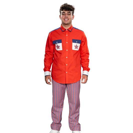 Roy Munson Character Bowling Movie Halloween Cosplay Shirt and Pants Costume Set - S