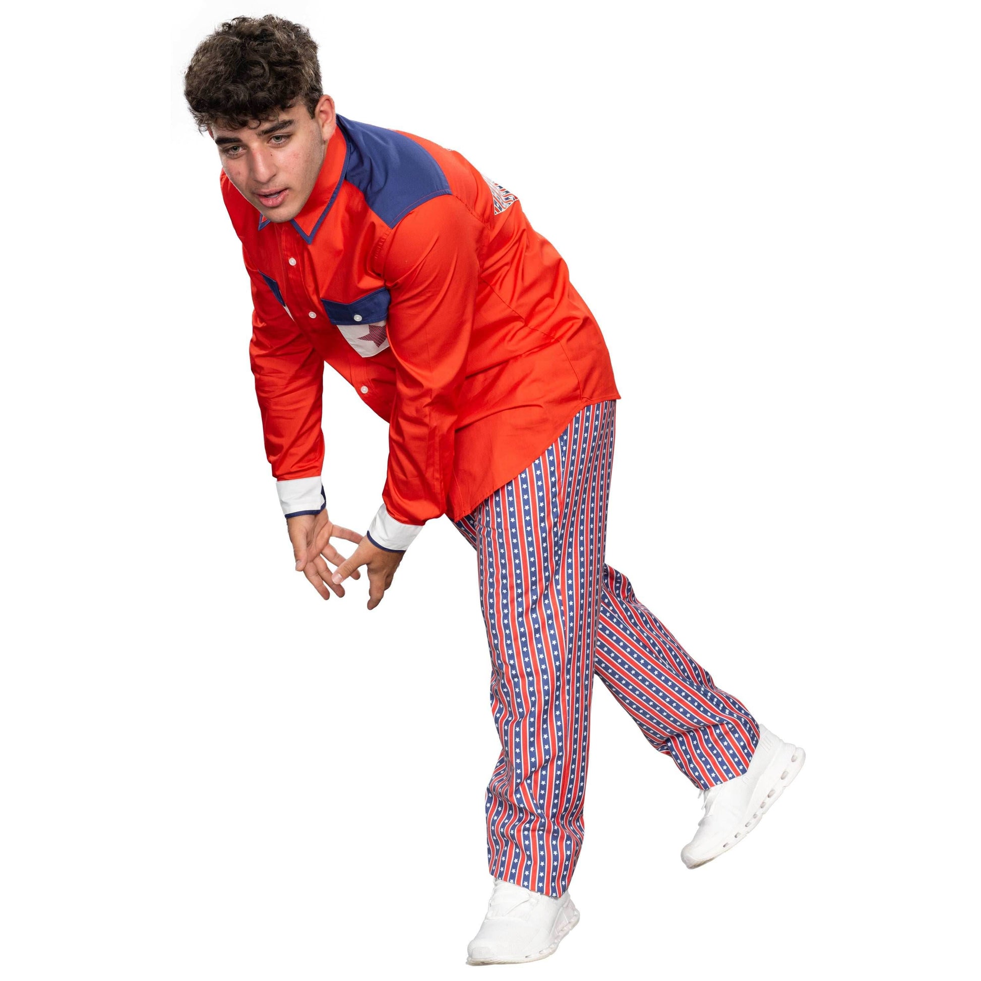 Roy Munson Character Bowling Movie Halloween Cosplay Shirt and Pants Costume Set - S