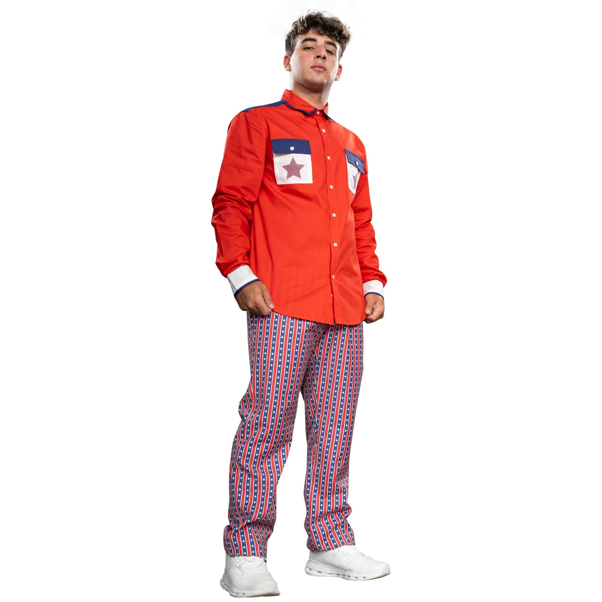 Roy Munson Character Bowling Movie Halloween Cosplay Shirt and Pants Costume Set - S