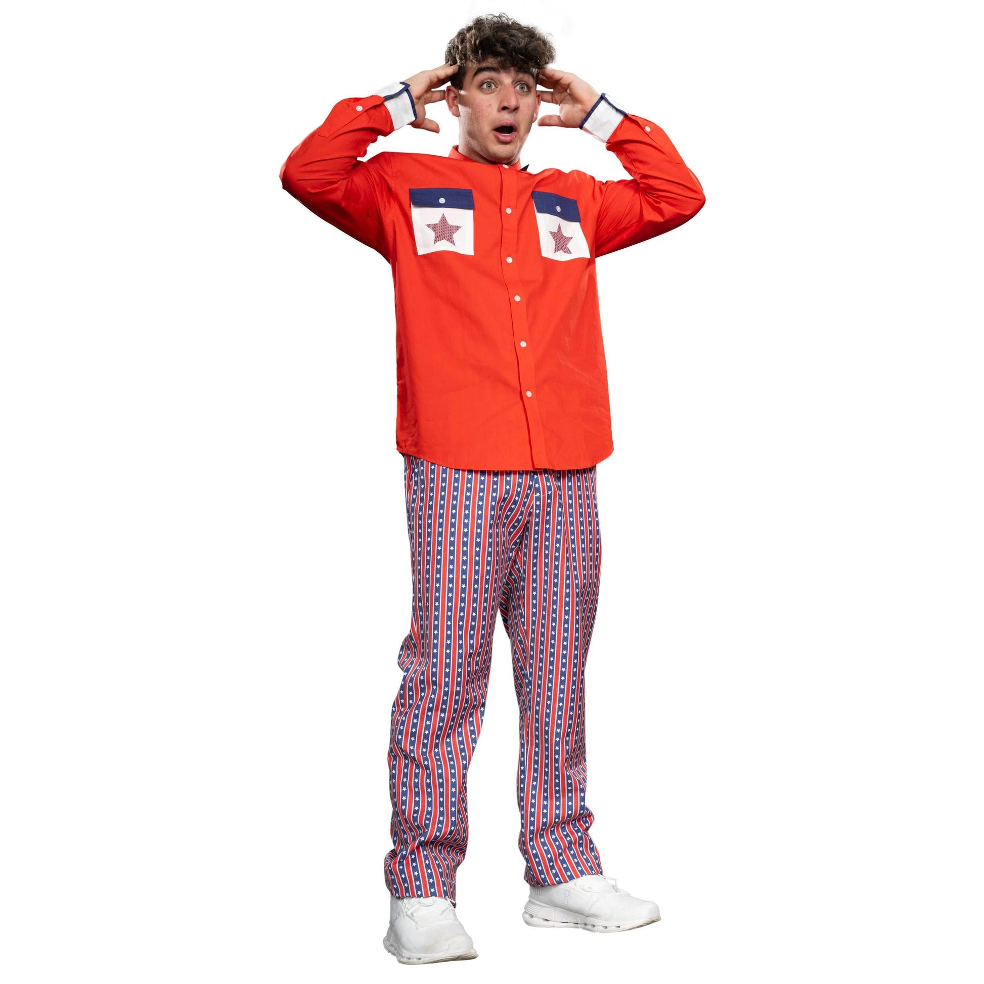 Roy Munson Character Bowling Movie Halloween Cosplay Shirt and Pants Costume Set - S