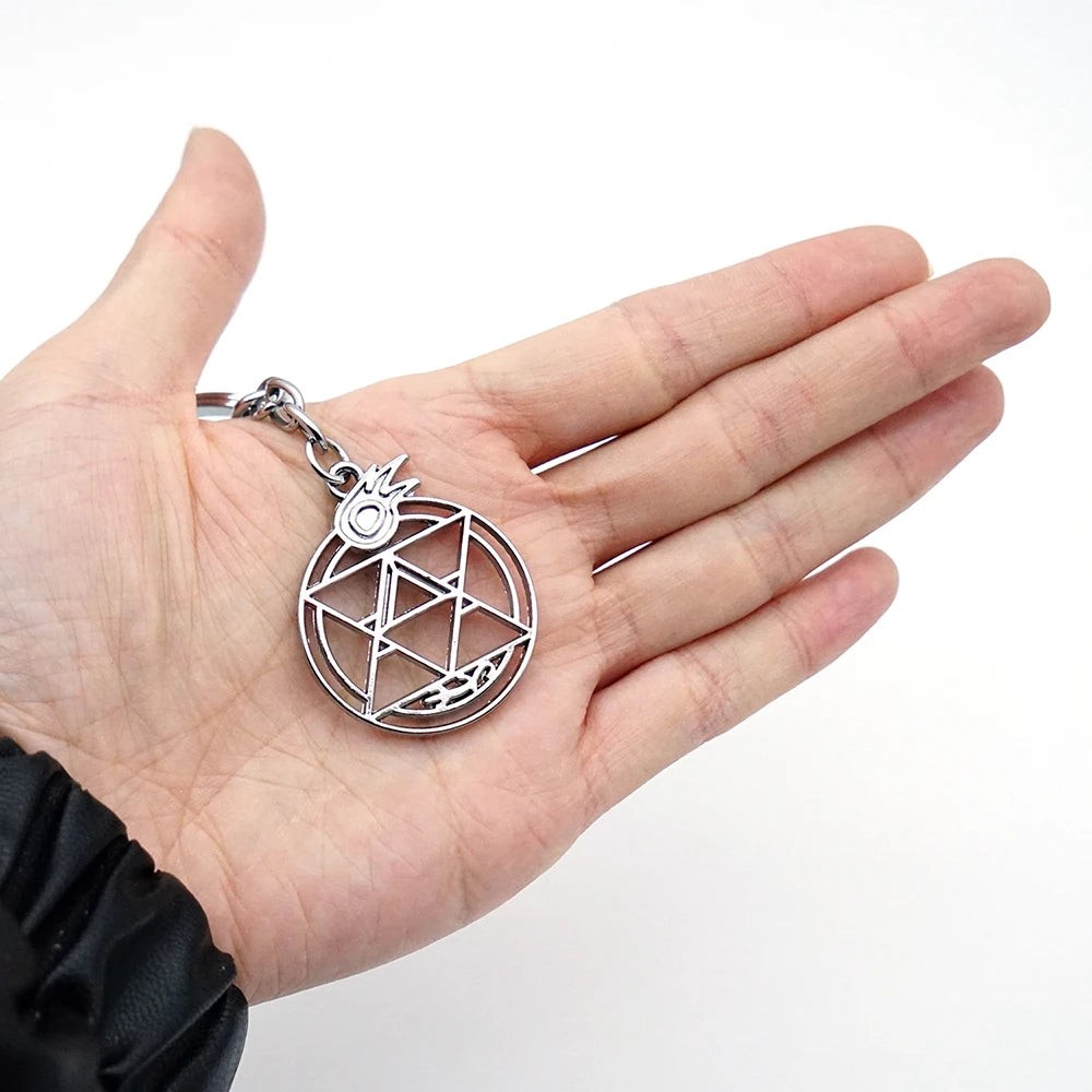 Fullmetal Alchemist Keychain Magic Circle Key Chain Keyring Fashion Keychains for Men Women Game Accessories Car Key Ring