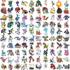 300Pcs Pokemon Cute Pikachu Stickers Charizard Album Pokédex DIY Laptop Car Luggage Kawaii Waterproof Anime Sticker Toy