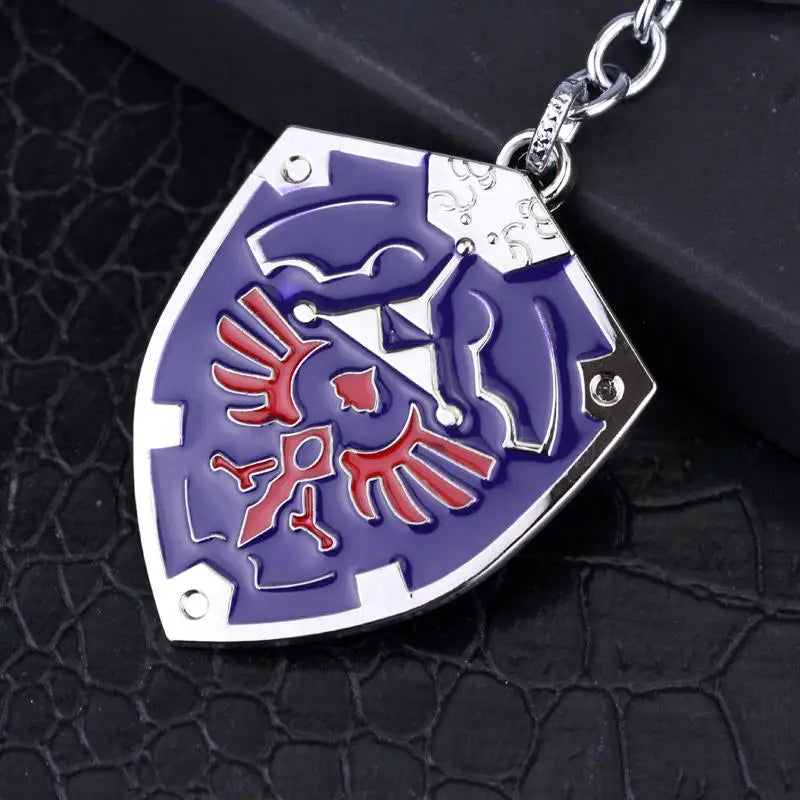 Zeldas Hylian Shield Keychain Breath of The Wild Sheikah Eye Majora's Mask Sword Triforce Symbol Pendant Key Chain Men Jewelry