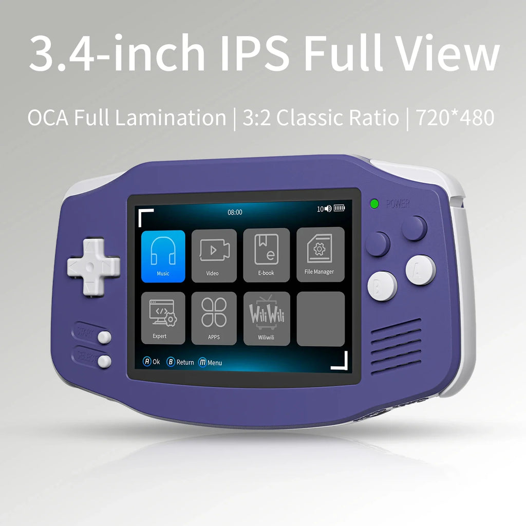 ANBERNIC RG34XX Retro Handheld Game Console 3.4" IPS Screen Linux 64-bit Video Gaming Player Support WiFi Bluetooth HD TV Output