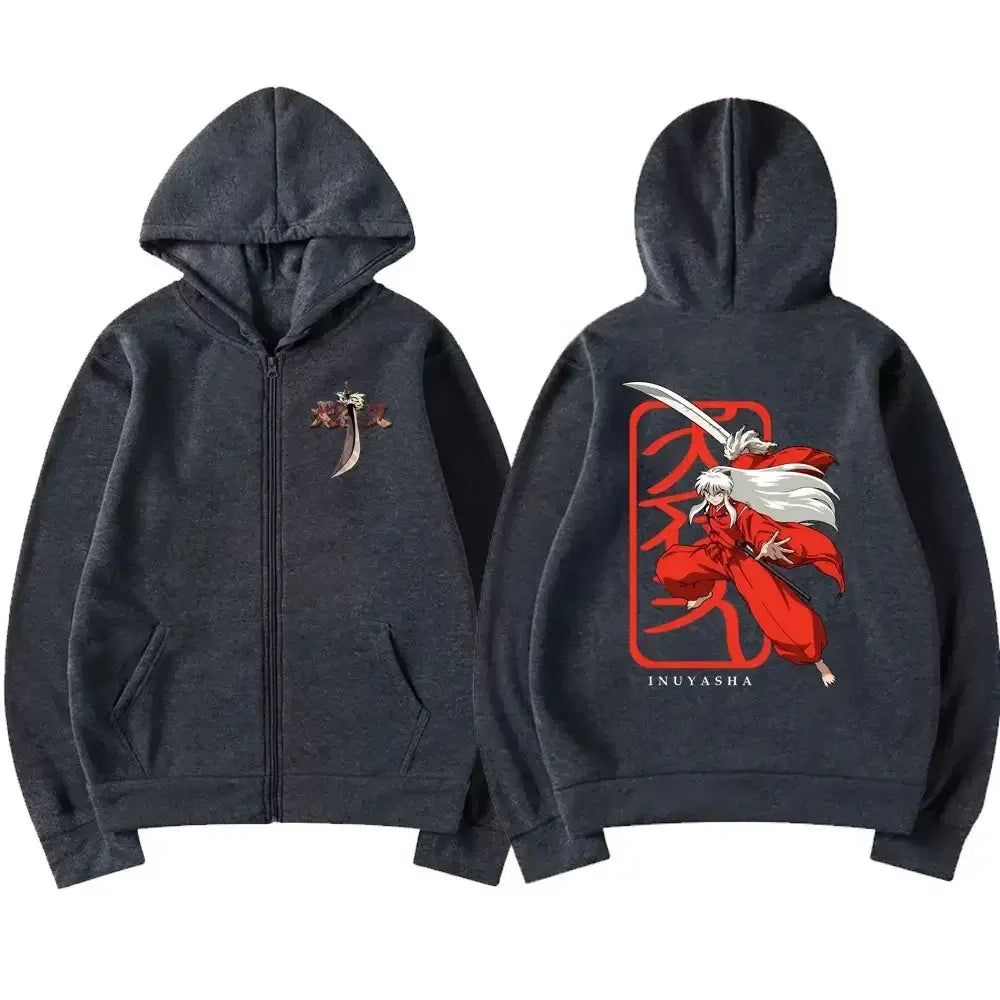 Inuyasha Graphic Zipper Hoodie Unisex Manga Jacket