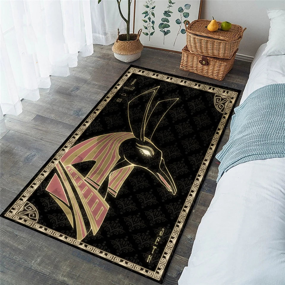 Cool Egyptian Gods Themed Carpet Living Room Decor Floor Rugs Bedroom Bathroom Carpet Home Decor Anti-Slip Hallway Doormat